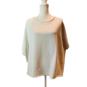 Frank & Eileen Cream and Gray Short Sleeve Oversized Sweatshirt